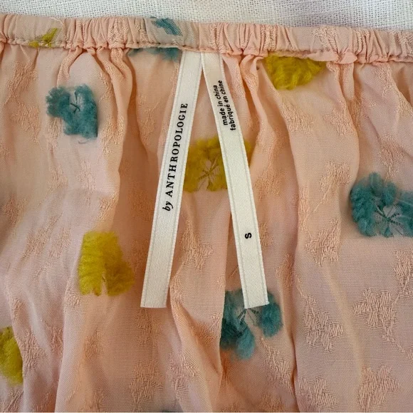 Anthropologie Peach Ruffled Pajama Set- Womens S - Picture 9 of 10